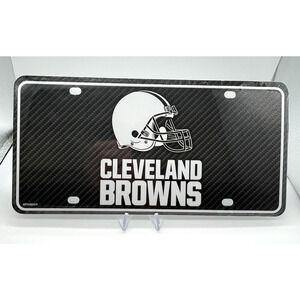 Cleveland Browns NFL Football Aluminum Metal/Carbon Fiber License Plate Tag NEW